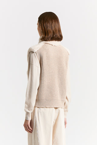 Gilet in lana, cashmere e rex lapin