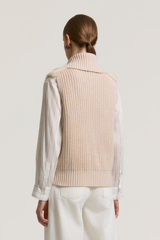 Gilet in rex lapin e lana, seta e cashmere 3 / 3