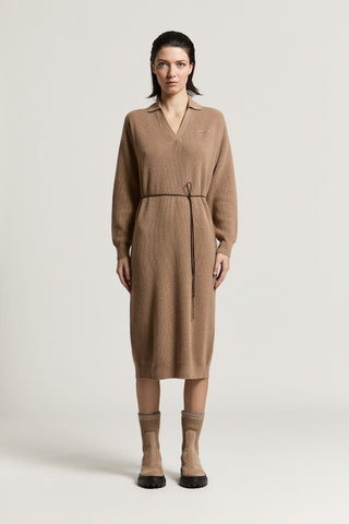 Abito midi in lana,seta e cashmere