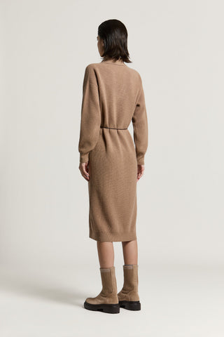 Abito midi in lana,seta e cashmere