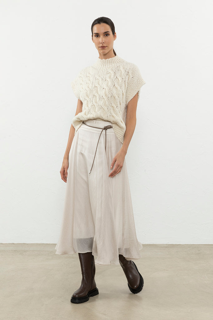 Flared skirt in tencel blend twill  