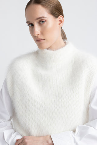 Angora wool yarn gilet  