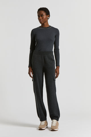 Pantaloni in lana seta e cashmere
