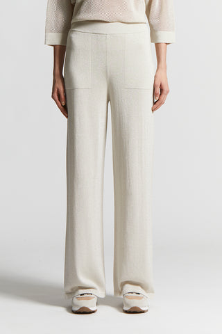 Trousers in cotton crepe yarn