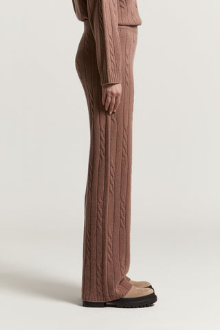 Pantaloni in lana, seta, cashmere e lamé