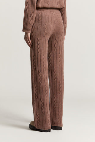 Pantaloni in lana, seta, cashmere e lamé