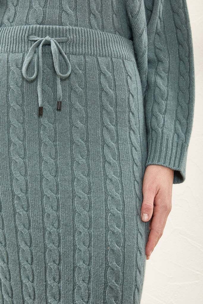 Knitted skirt in wool, silk, cashmere and lurex  