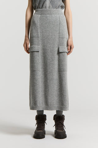 Cashmere, silk, alpaca and wool skirt