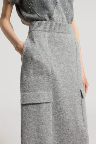 Cashmere, silk, alpaca and wool skirt