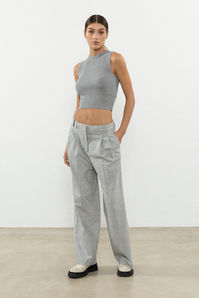 Top in wool, silk, cashmere and lurex  