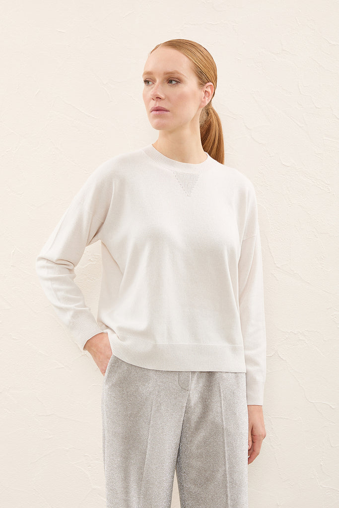 Wool, silk and cashmere sweater  