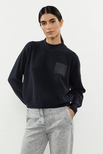 Wool, silk and cashmere turtleneck sweater  