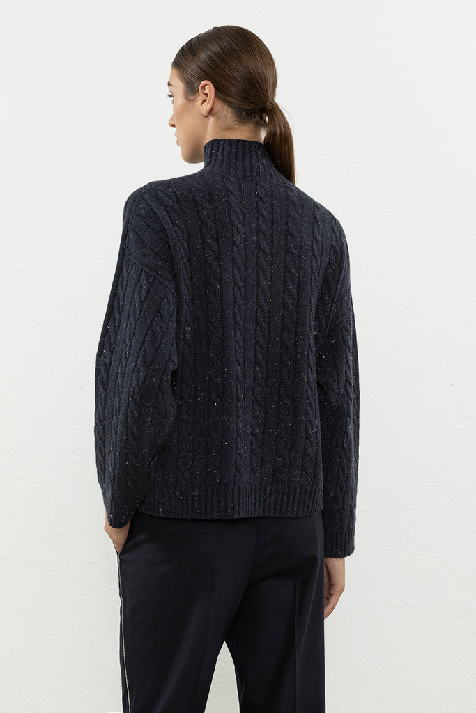 Wool, silk and cashmere sweater with Lurex  