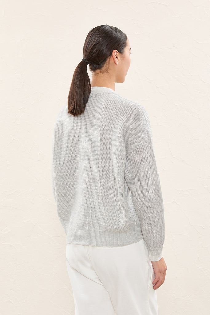 Wool, silk, cashmere and Sury Alpaca and Lurex sweater  