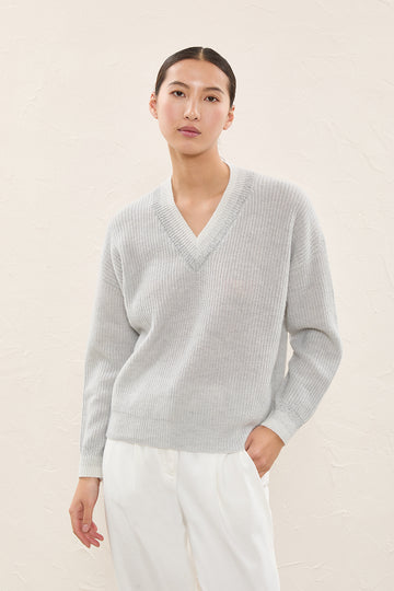 Wool, silk, cashmere and Sury Alpaca and Lurex sweater  