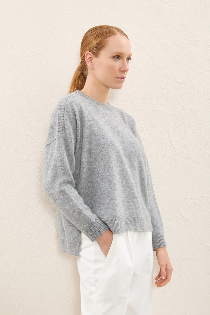 Sweater in wool, silk, cashmere and Suri alpaca  