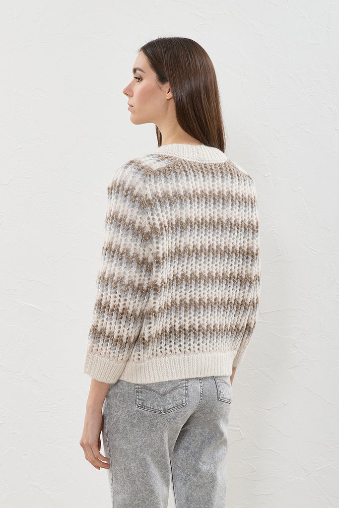 Wool, alpaca and angora cardigan with sequins  
