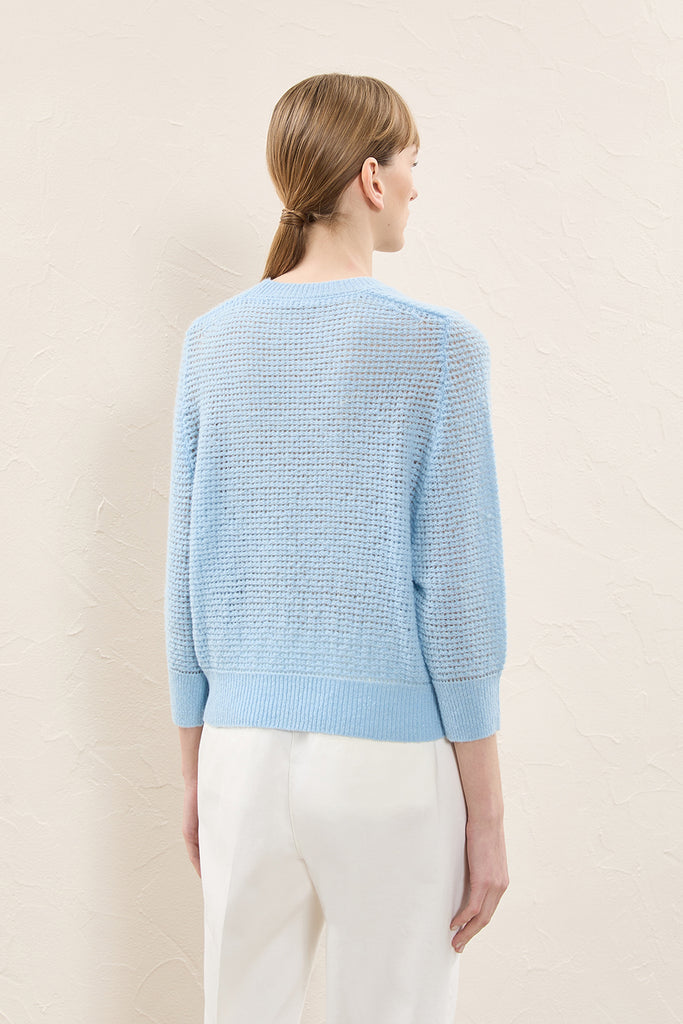 Pure new wool, alpaca and lurex sweater  