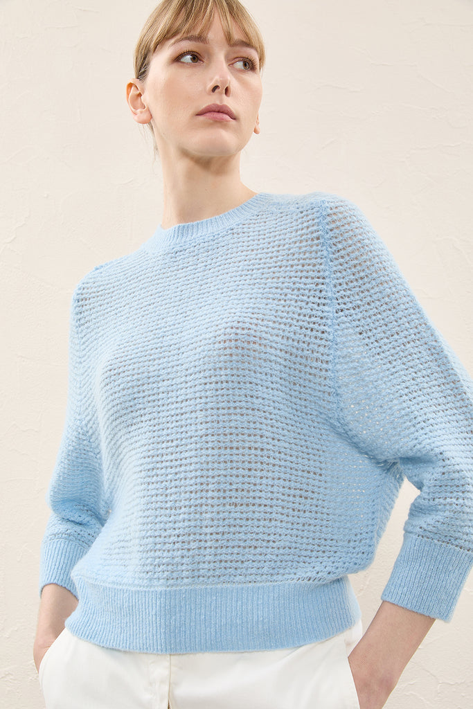 Pure new wool, alpaca and lurex sweater  