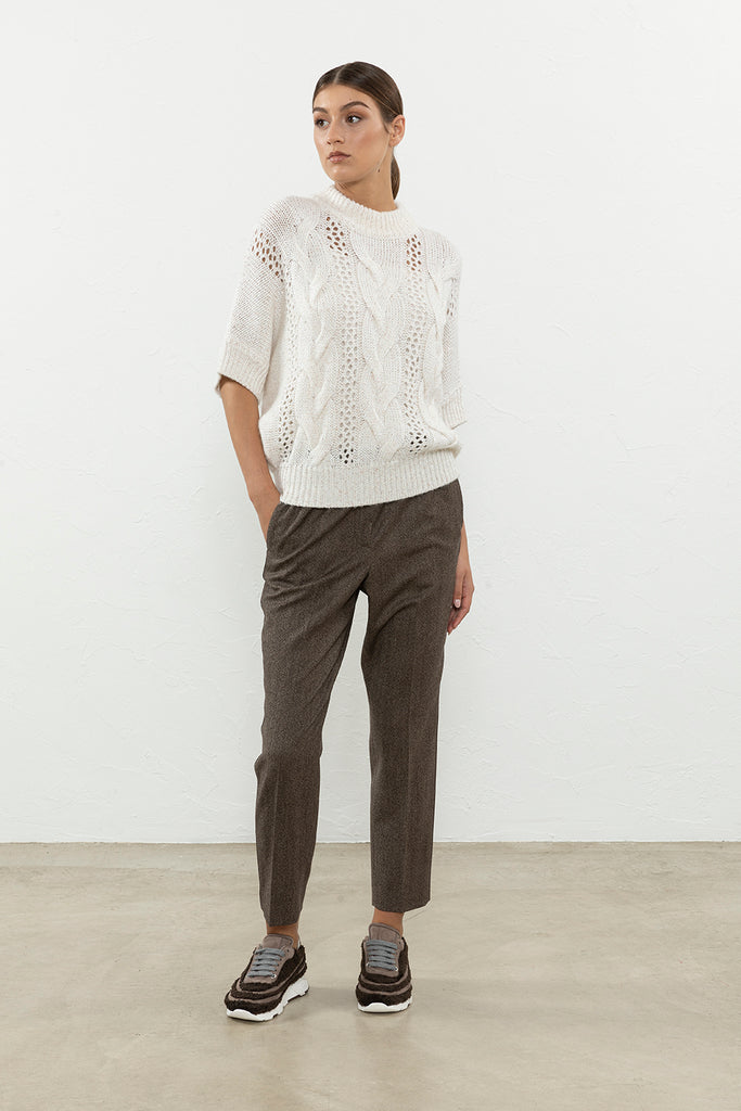 Loro Piana wool jaspé cloth trousers  