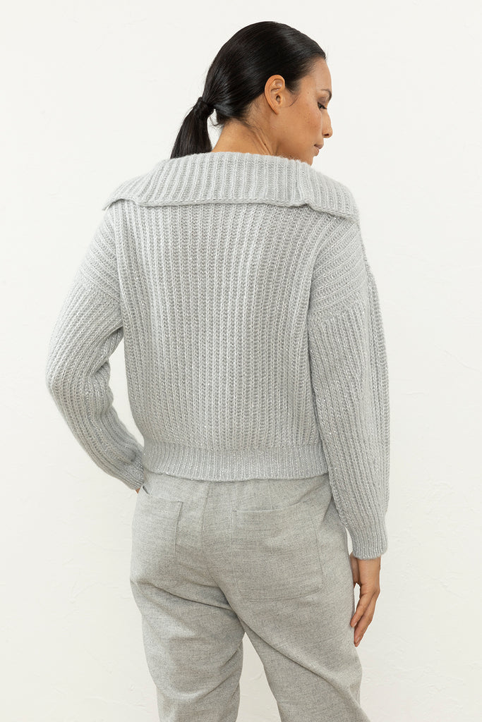 Suri alpaca and sequin sweater  