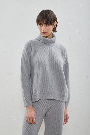 Sweater in wool, silk, cashmere and lurex  
