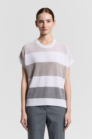 Maglia maniche corte in lino cotone