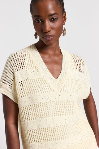 Pure cotton V-neck sweater
