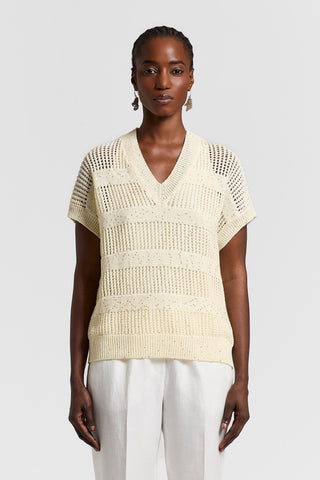 Pure cotton V-neck sweater