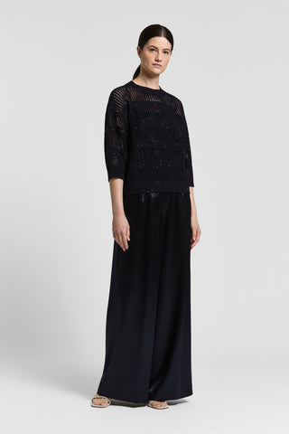 Maglia in puro cotone e paillettes