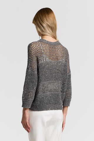 Sequined linen mouliné sweater