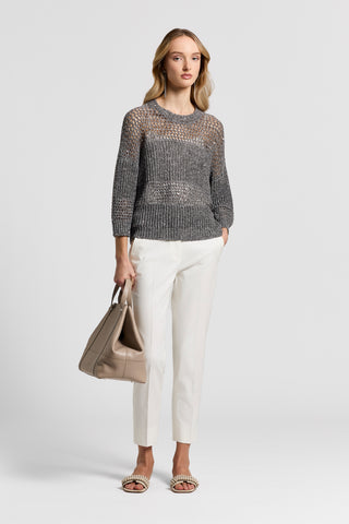 Sequined linen mouliné sweater