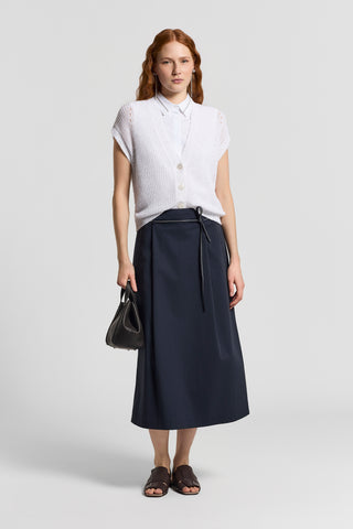 Sequined linen mouliné cardigan