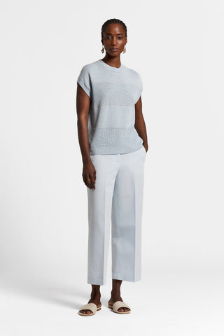 Cotton/linen short-sleeved sweater