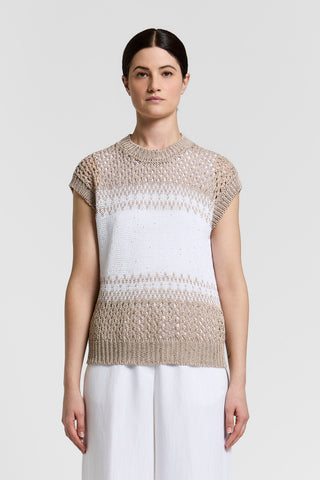 Maglia in cotone e paillettes