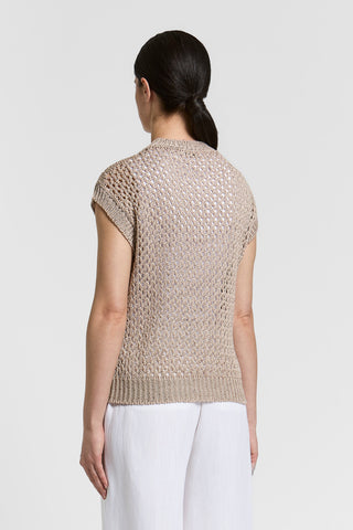 Maglia in cotone e paillettes