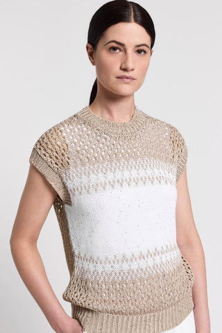 Maglia in cotone e paillettes
