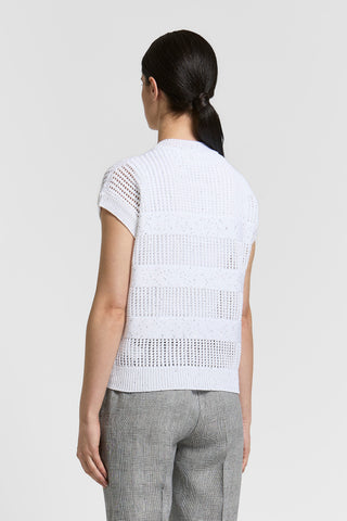 Maglia in puro cotone e paillettes