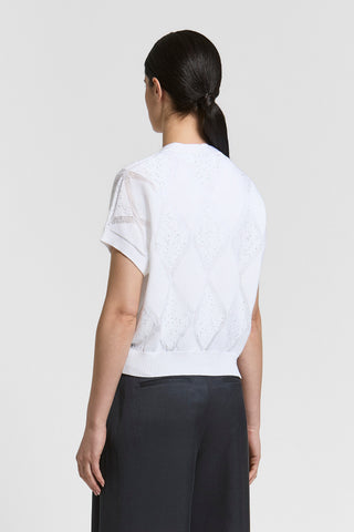 Cardigan in puro cotone e paillettes