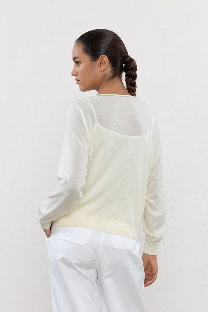 Merino wool plain stitch sweater  