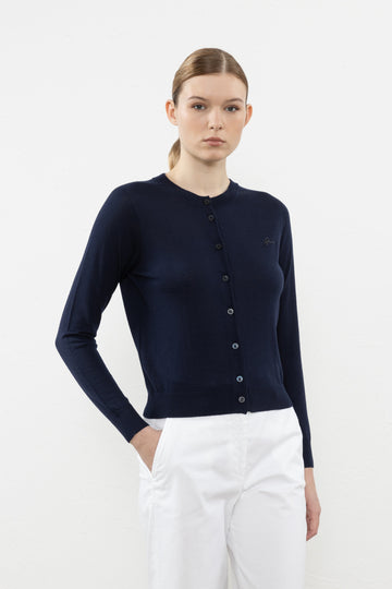 Extrafine brushed merino wool cardigan  