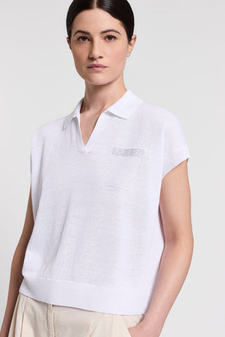 Maglia polo in lino cotone