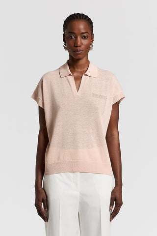 Maglia polo in lino cotone