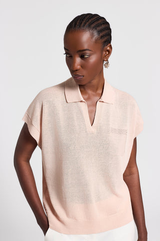 Maglia polo in lino cotone