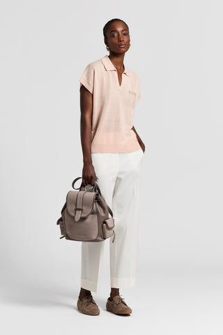 Maglia polo in lino cotone