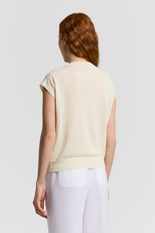 Cotton/linen crewneck sweater