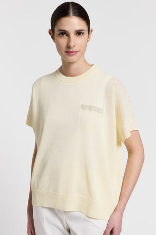 Maglia in lino e cotone maniche corte
