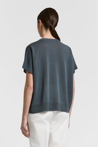 Maglia in lino e cotone maniche corte