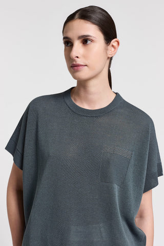 Maglia in lino e cotone maniche corte