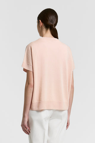 Maglia in lino e cotone maniche corte